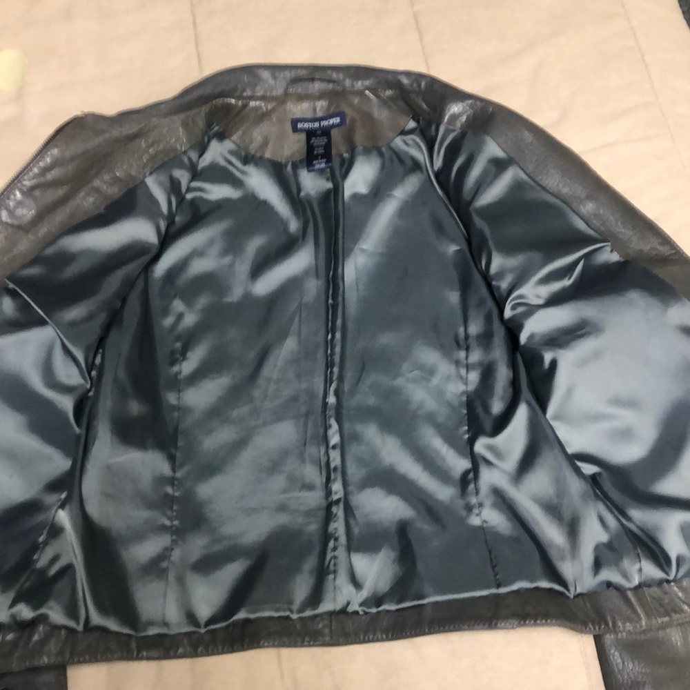 Vintage Genuine leather sz12 crop jacket 6 pockets - Picture 9 of 16